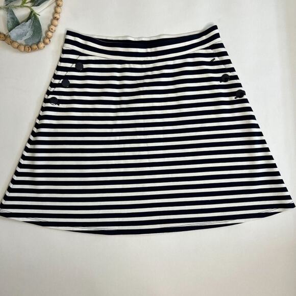 NWT Loft navy Blue striped skirt Sz S - Picture 1 of 6